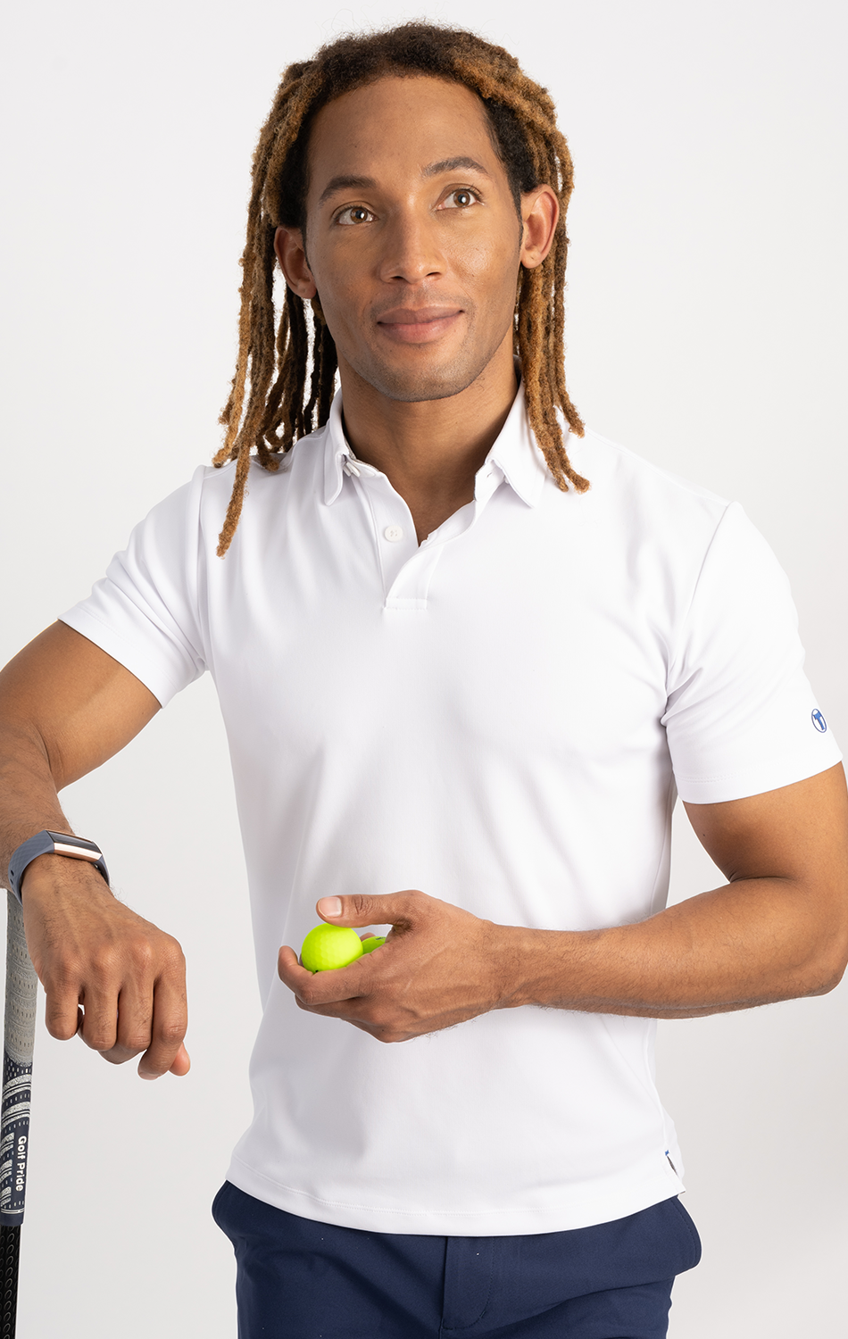 Short Sleeve Polo Solid // White