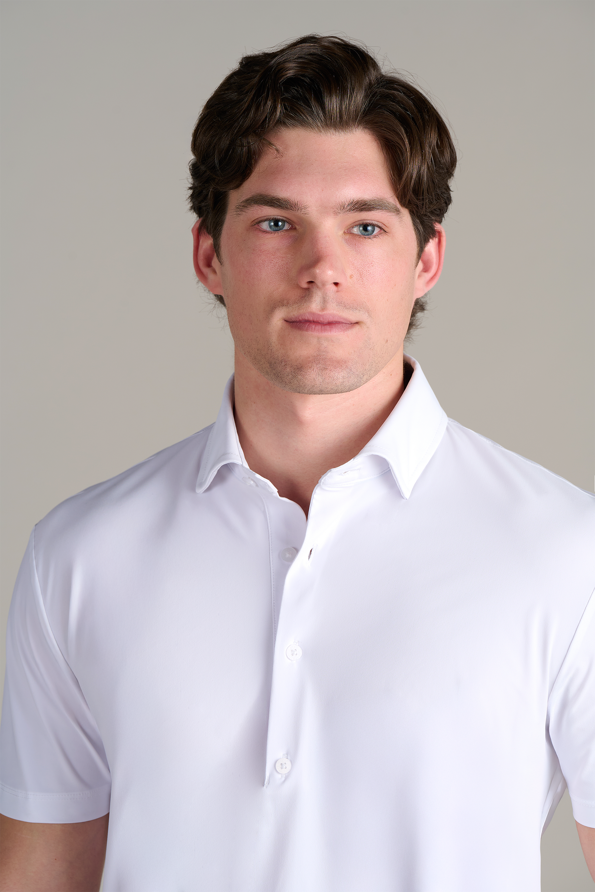 white polo dress shirt Event Polo Solid // White