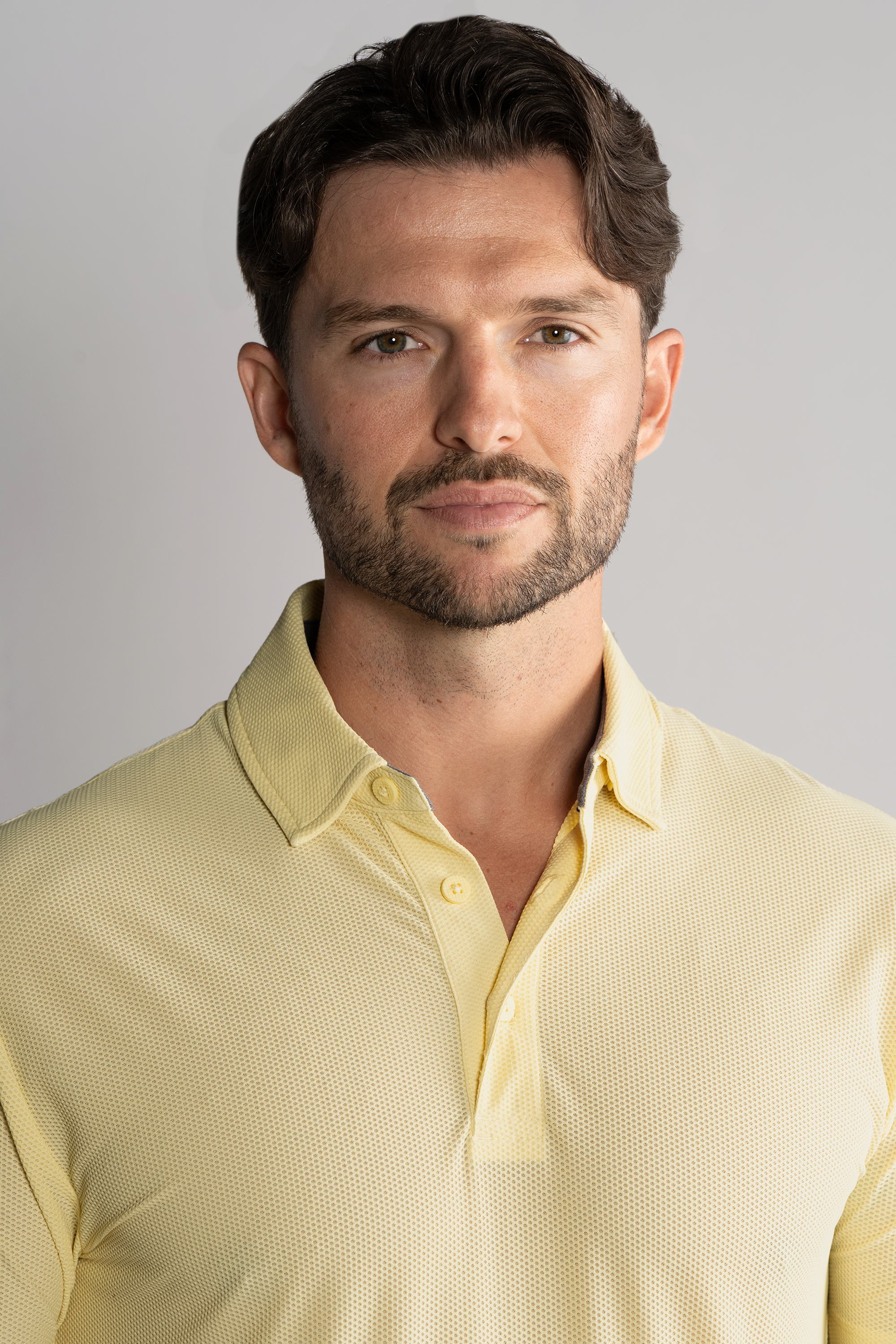 AIR 3 Button Polo Solid // Yellow