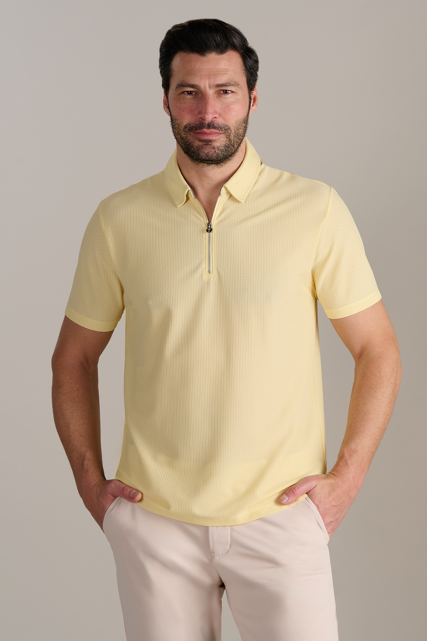 AIR Zip Polo Solid // Yellow