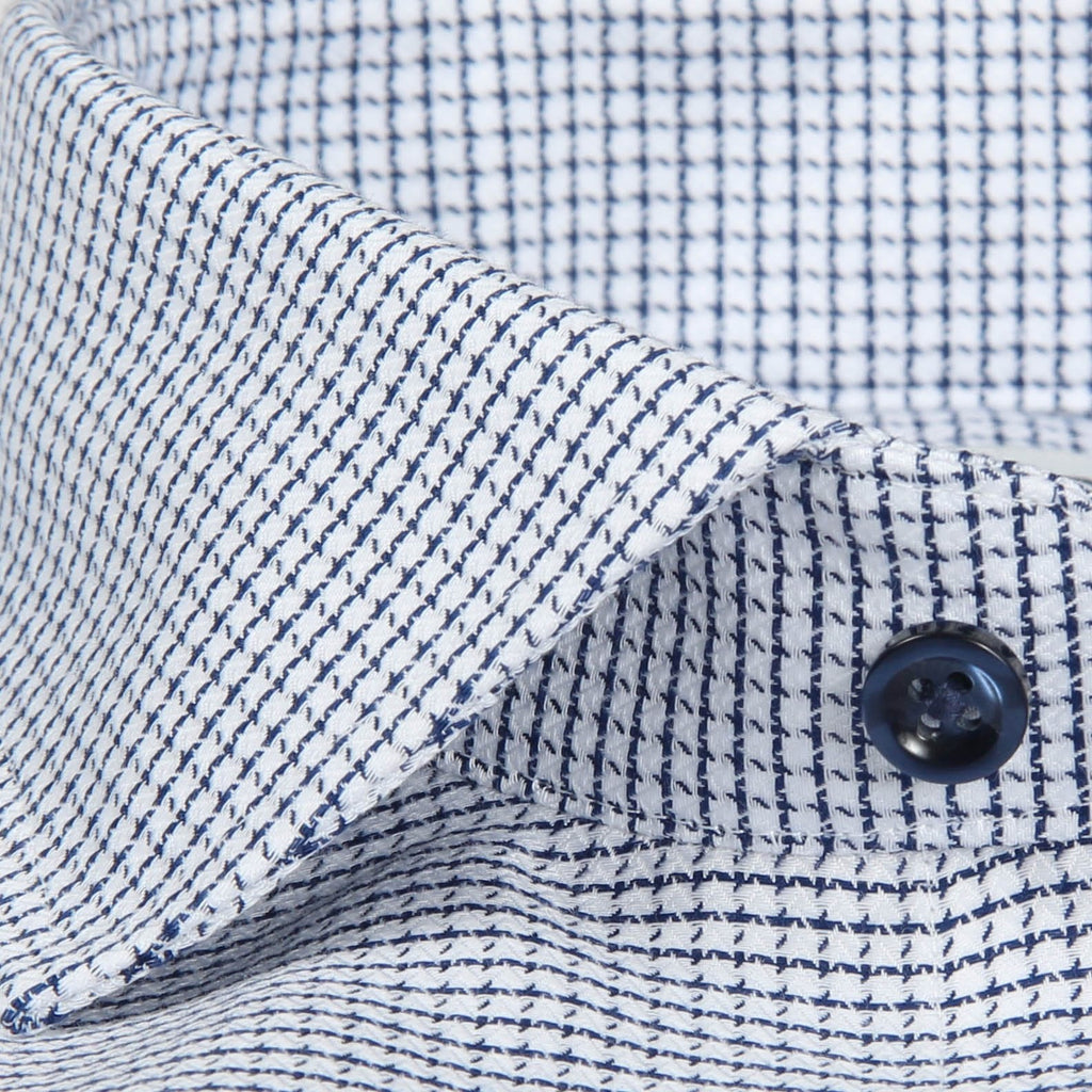 Men's Navy/White Cross Check Wrinkle Free Dress Shirt: Formaldehyde ...