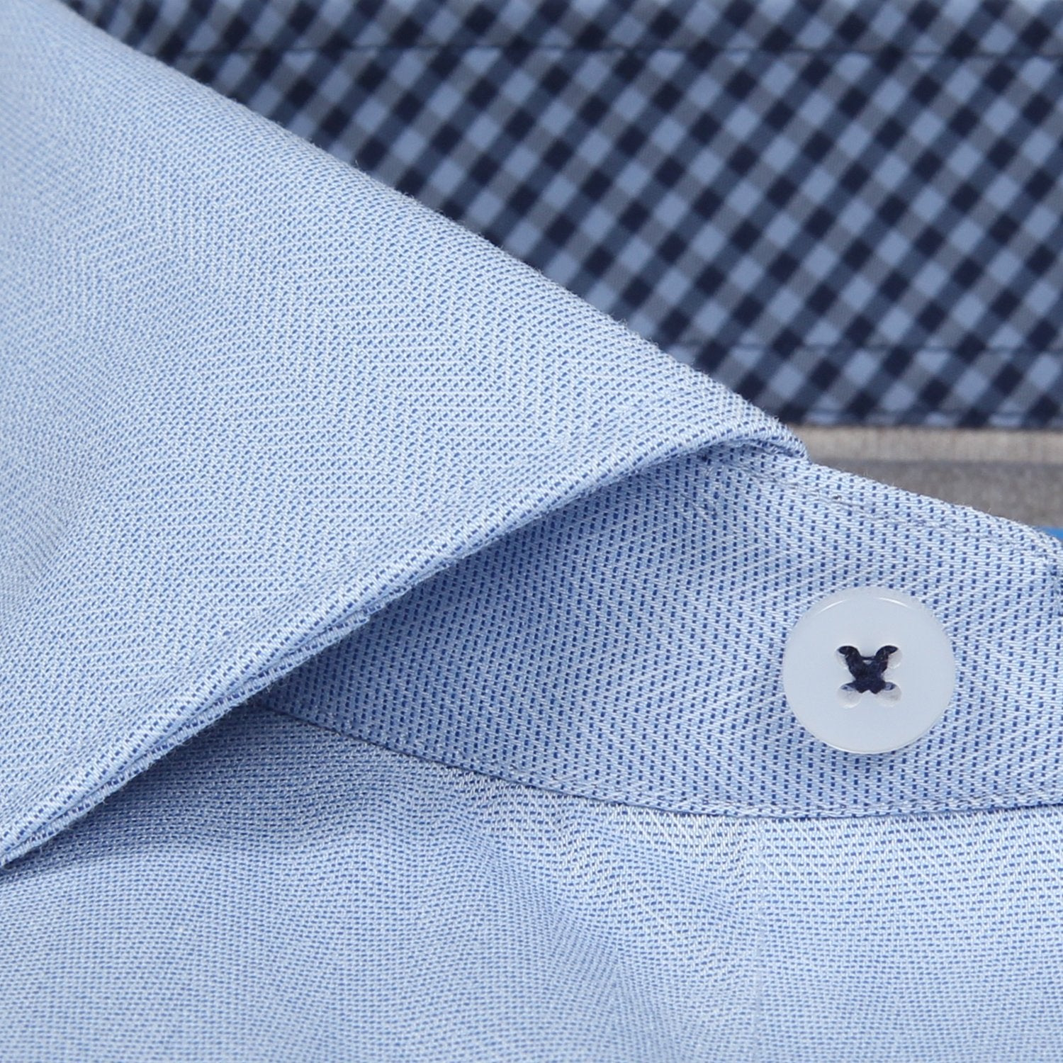 Men's Performance Blue Herringbone Dress Shirt (Pattern Button Down) Twillory Men's Performance Blue Herringbone Dress Shirt (Pattern Button Down) Twillory