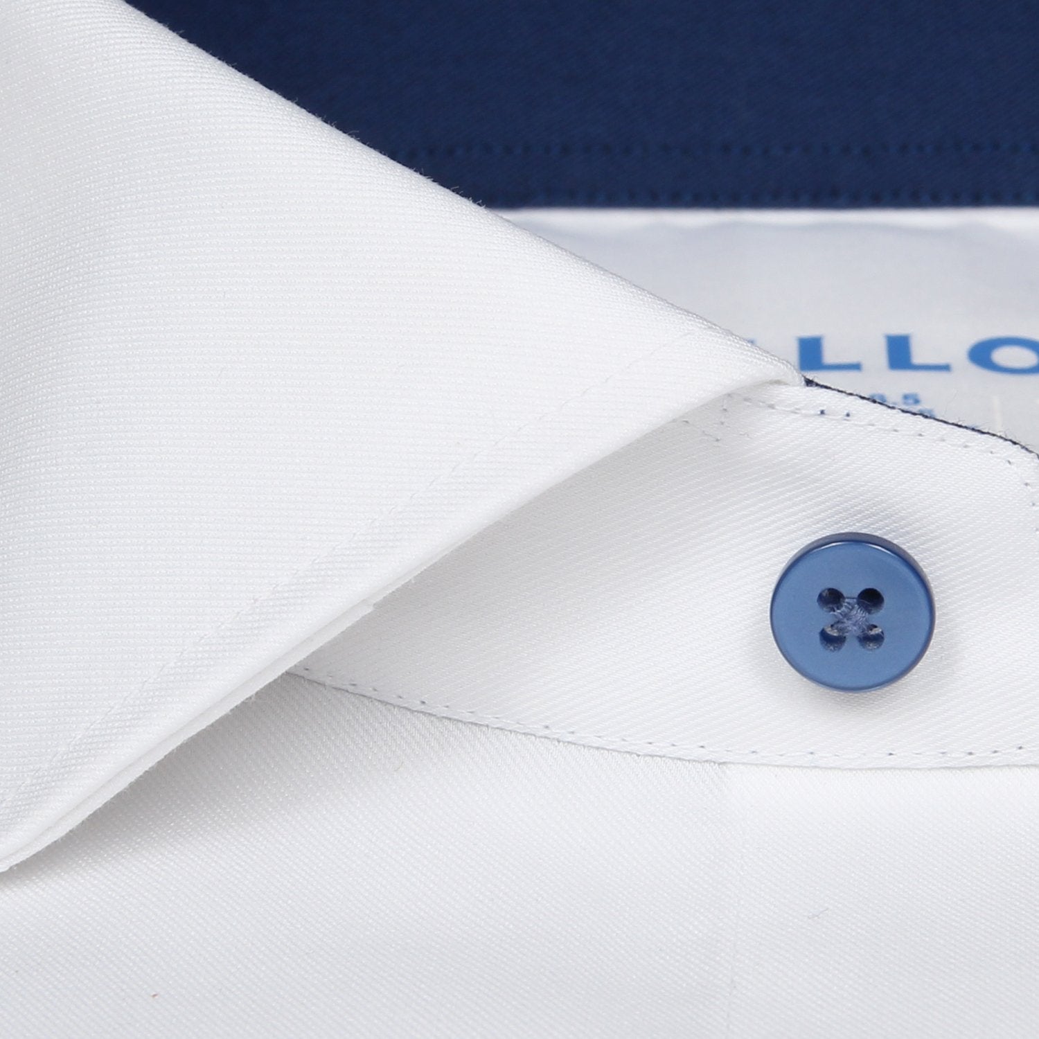Men's White Dress Shirt With Blue Buttons (Navy Contrast Changer) Twillory Men's White Dress Shirt With Blue Buttons (Navy Contrast Changer) Twillory