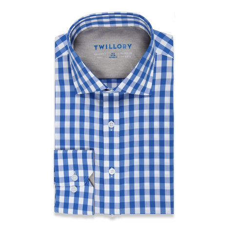 Blue And White Striped Shirt For Men: Gingham Dress Shirt – Twillory