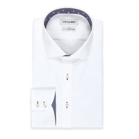Men's White Non-Iron Skull Contrast Dress Shirt - Button Down Collar ...