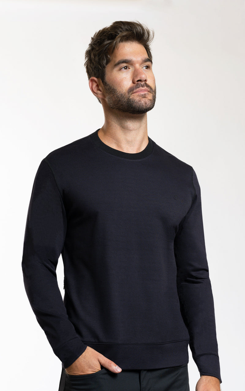 Jumper with nylon/twill chest pocket