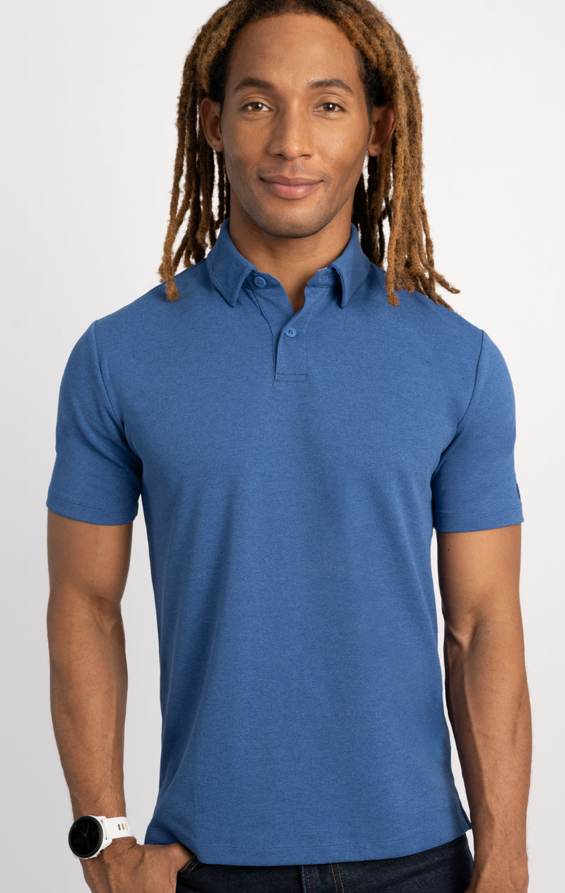 Twillory Men's Performance Polo Shirt - Moisture Wicking, Athletic Fit - Powderblue - M