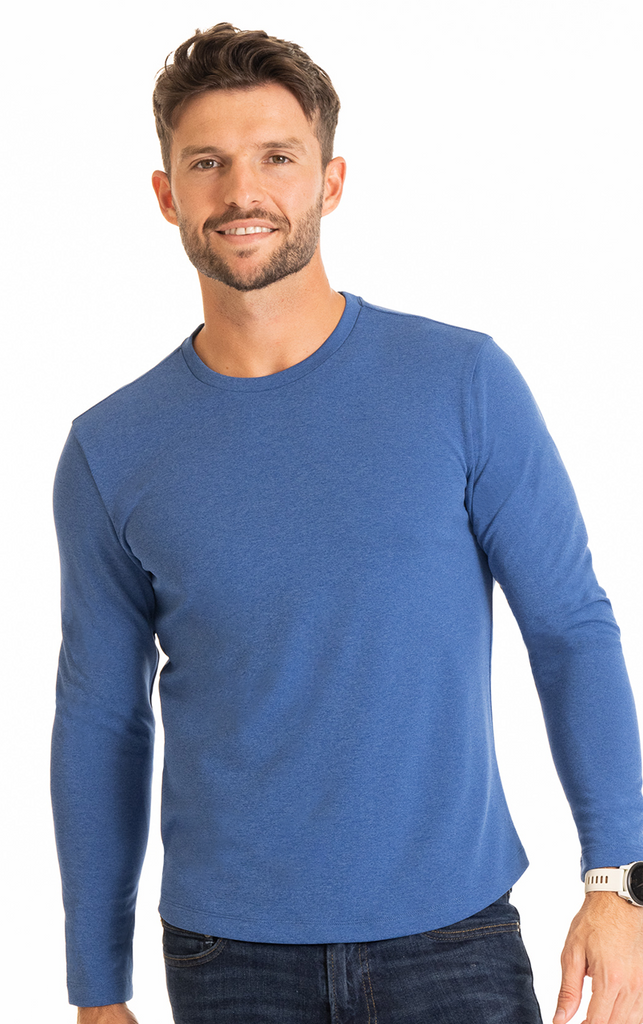 Men's Long Sleeve Performance Shirt: Blue, Grey, Navy, White, Black ...