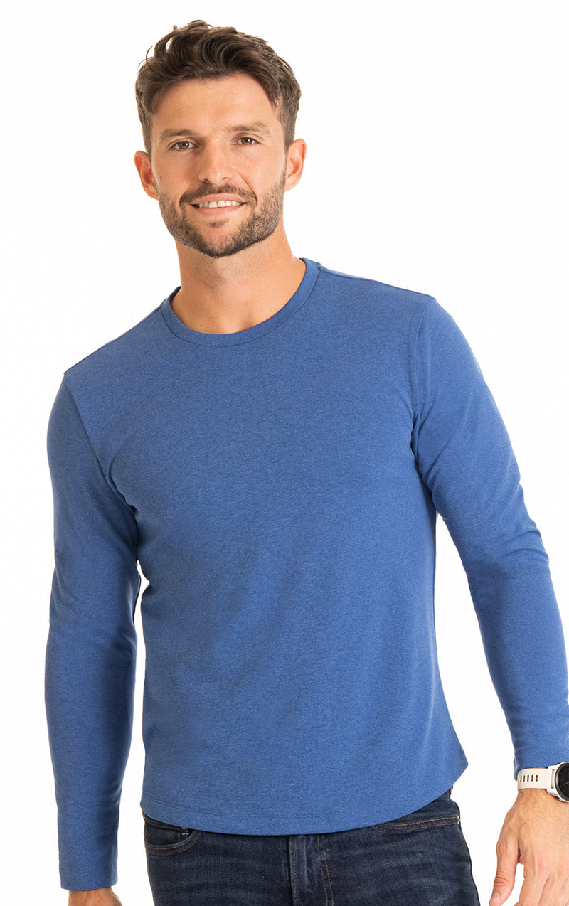 Men's Long Sleeve Performance Shirt: Blue, Grey, Navy, White, Black –  Twillory