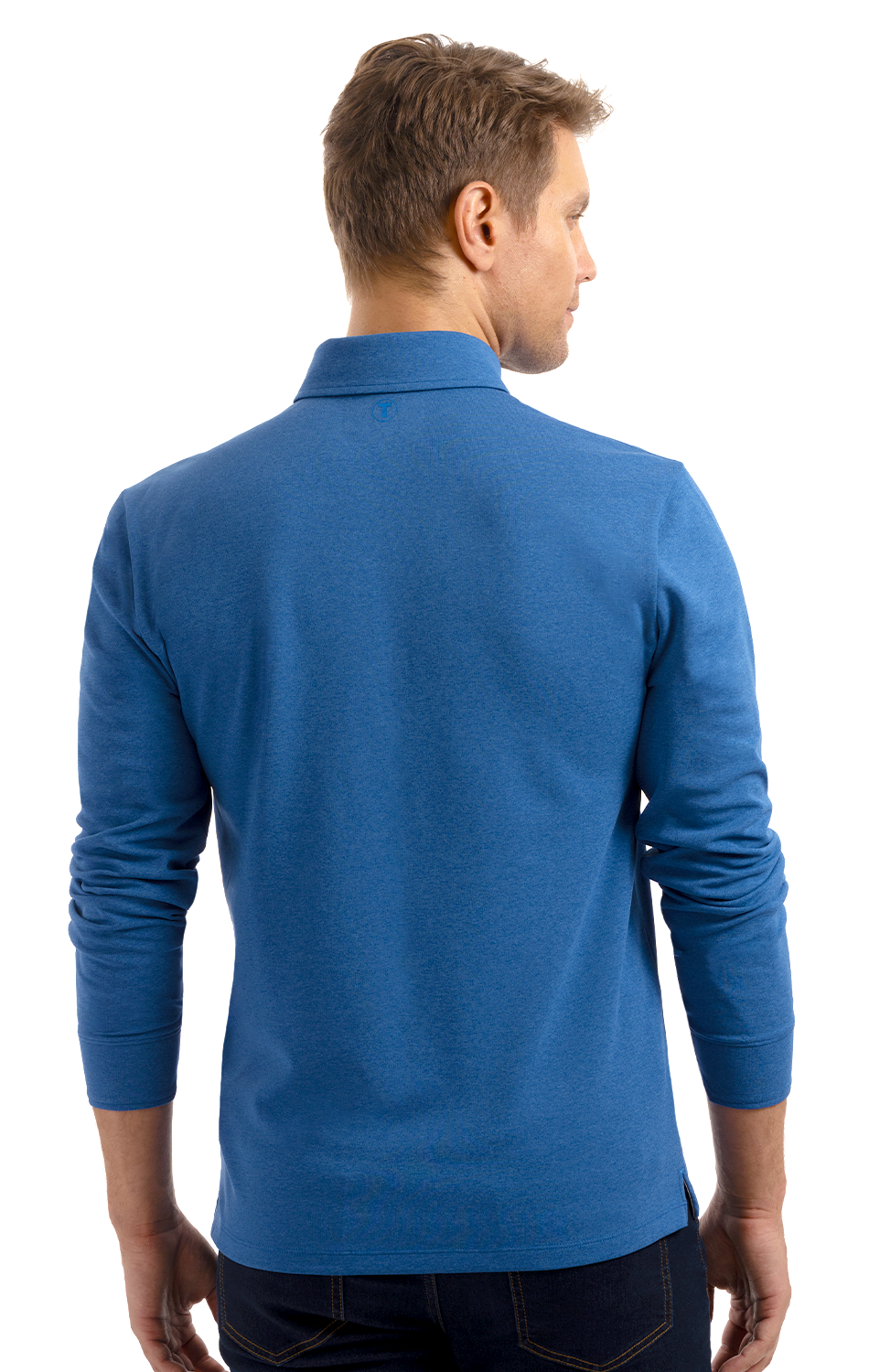 Long Sleeve Polo Solid // Blue