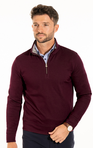 Men Quarter-Zip Sweaters Long Sleeve Pullover Casual Fashion 1/4