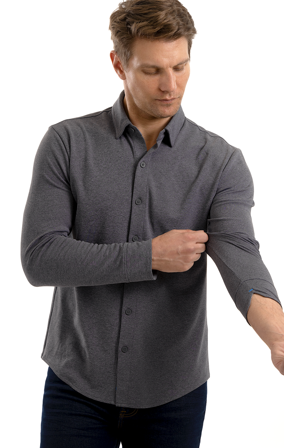 Men's Button Down Performance Polo Shirt (Long Sleeve, Collar, Wrinkle  Free) – Twillory