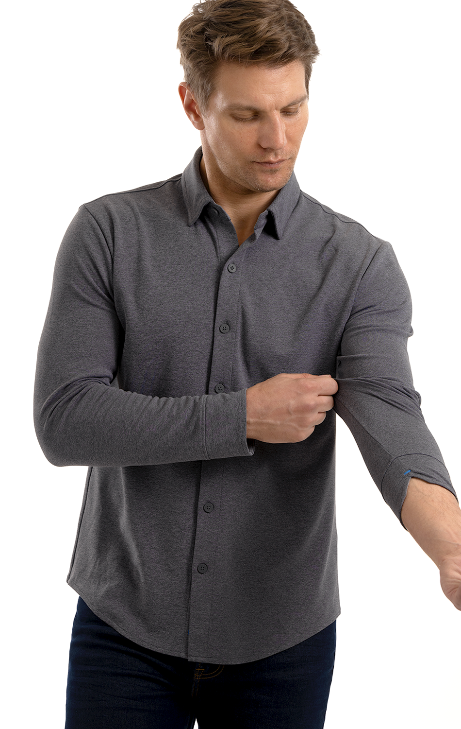 Long sleeve button down polo shirts online