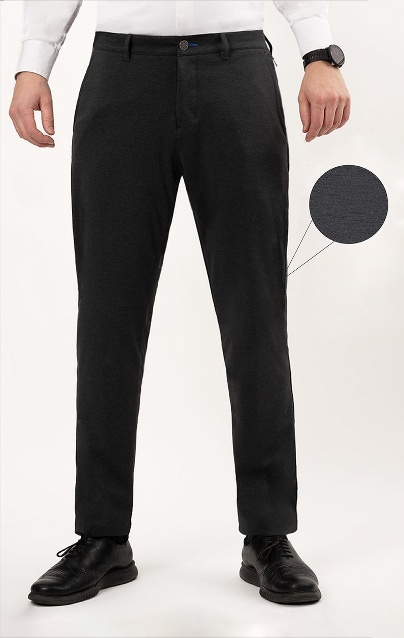 Dark Charcoal Twill Slim Fit Suit Trousers | Hawes & Curtis