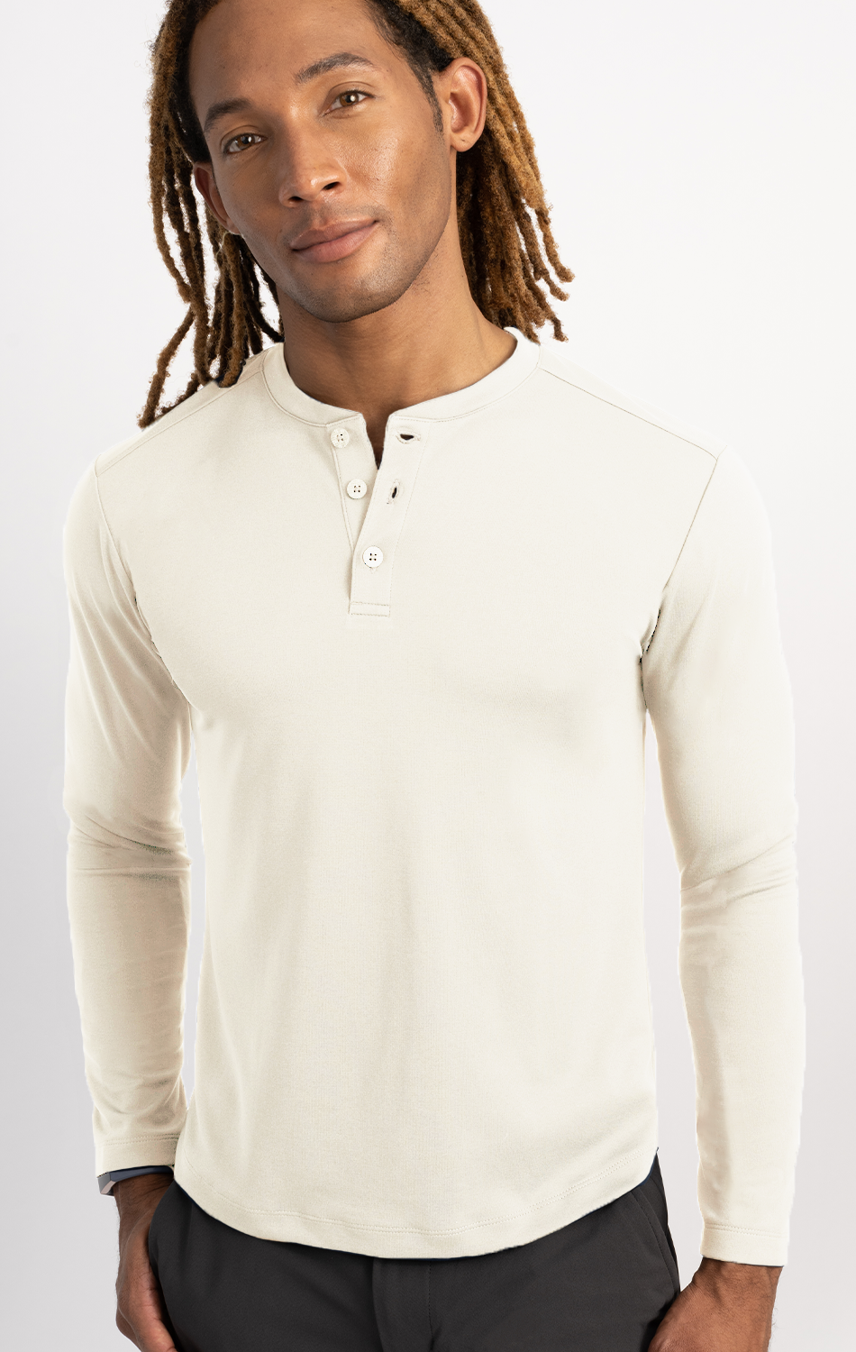 Men s Henley Long Sleeve Shirt Performance Moisture Wicking Slim Fit Twillory