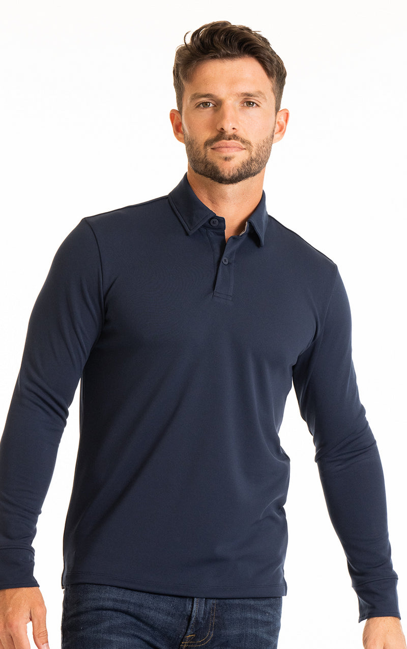 Twillory Men's Performance Polo Shirt - Moisture Wicking, Athletic Fit - Navy - M