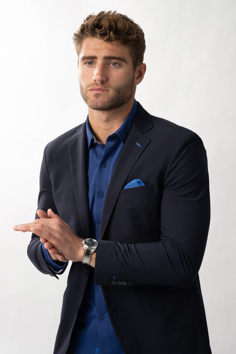 dress shirt and blazer How To Wear a Patterned Shirt with a Blazer