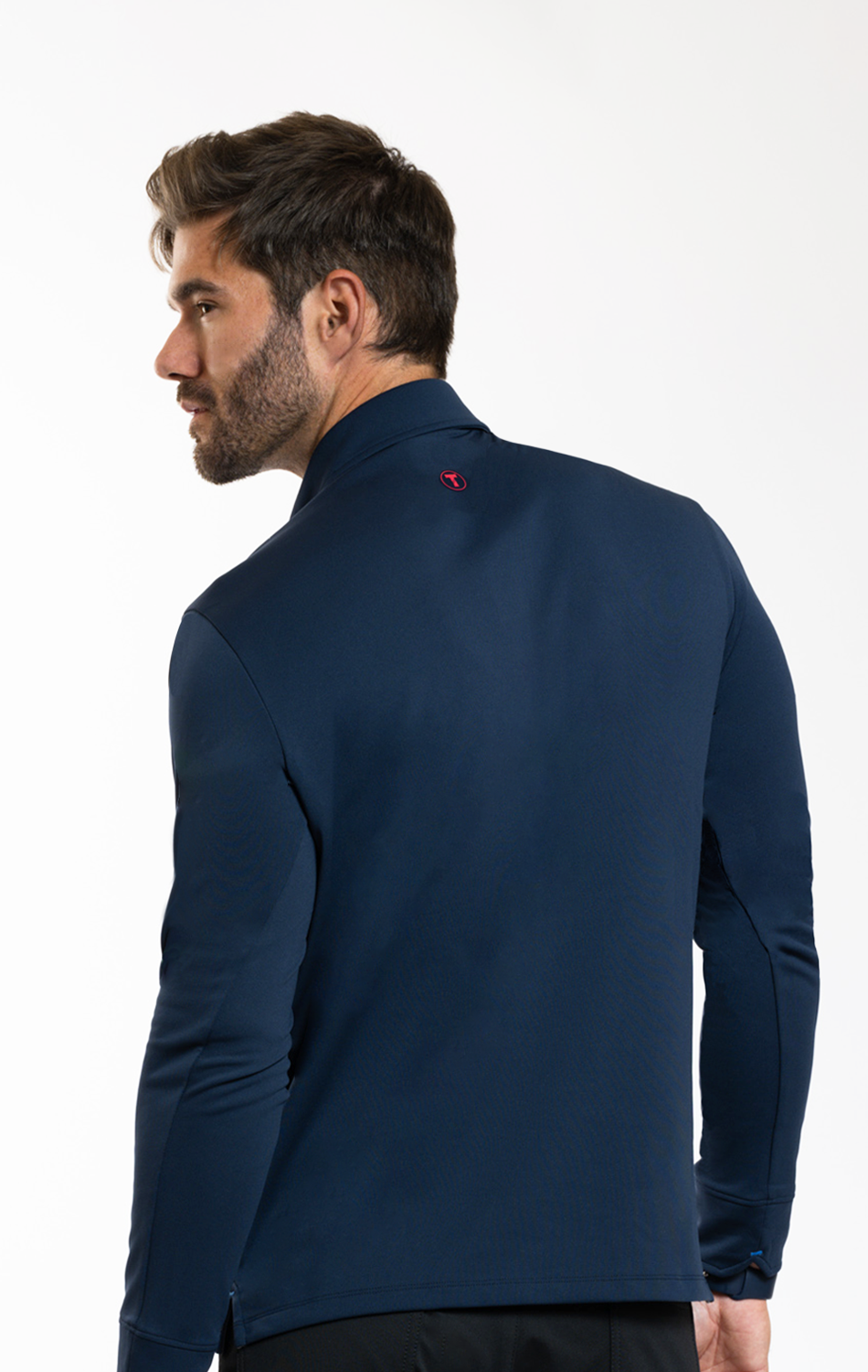 Long Sleeve Polo Contrast // Navy Red