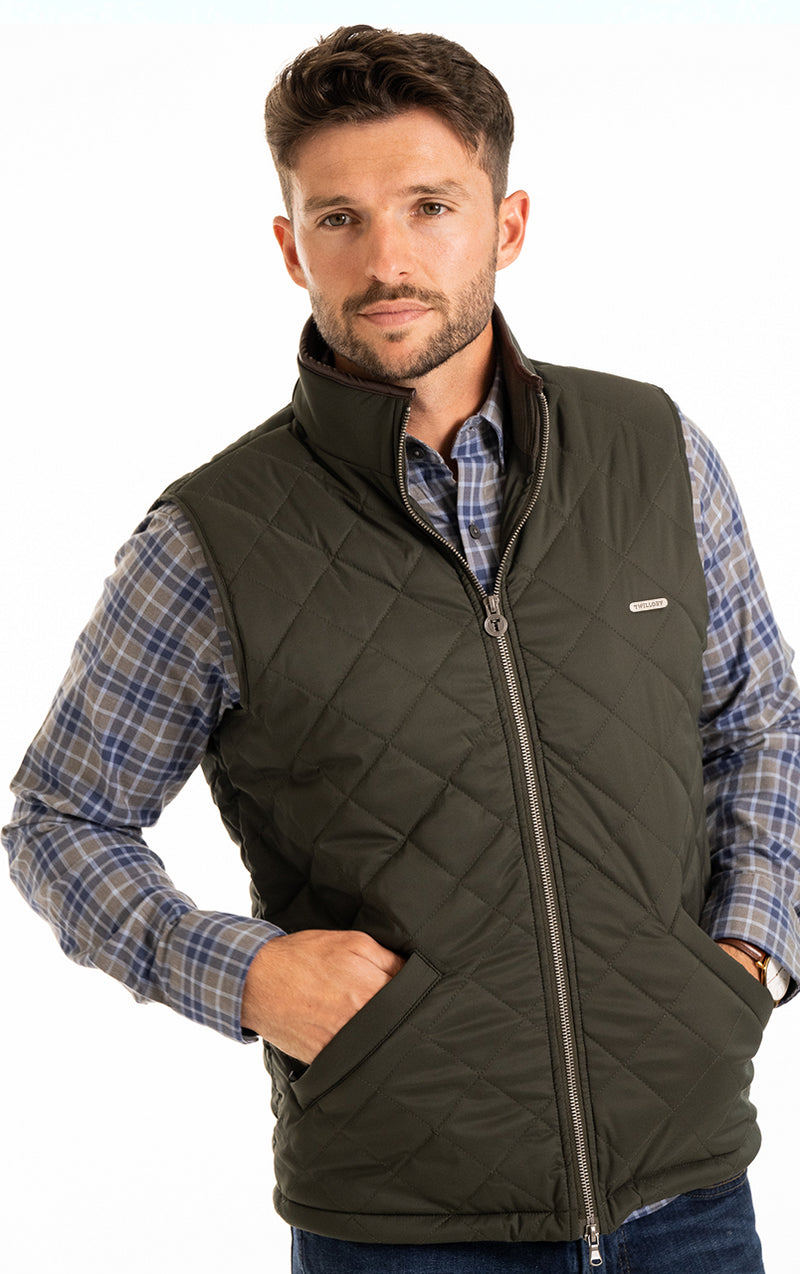 Westport Black Waxed Cotton Quilted Vest - Westport Big & Tall