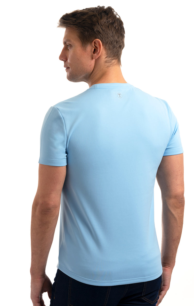 Men's Performance T Shirt - Moisture Wicking, Comfortable Athleisure - Skyblue - L
