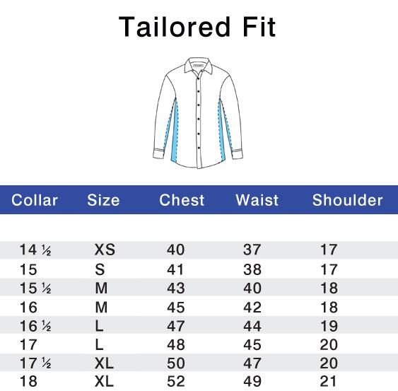 Tailored Fit Size Chart